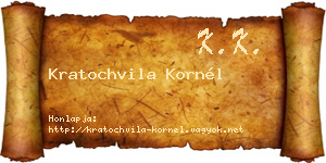 Kratochvila Kornél névjegykártya