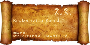 Kratochvila Kornél névjegykártya