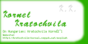 kornel kratochvila business card